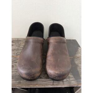Dansko Professional Clogs Womens 10.5 11 Brown Leather Slip On Comfort Shoes 41